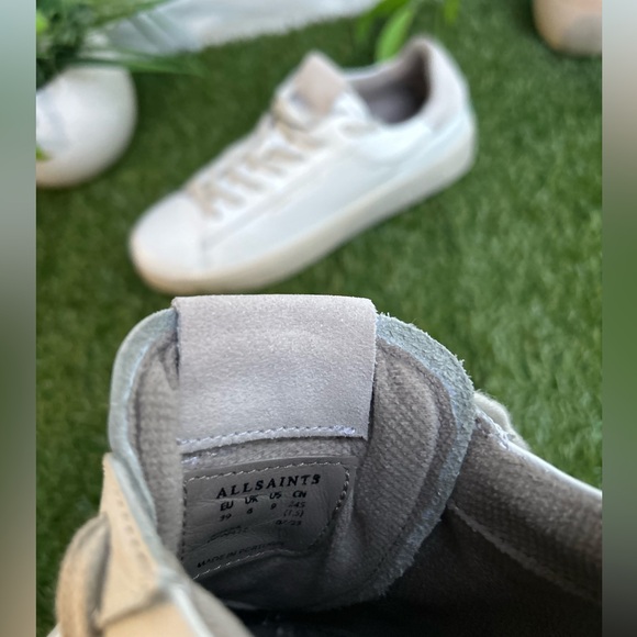 ALLSAINTS 'KLIP' LEATHER SNEAKERS women size 39 US 9 gently used - Picture 16 of 16